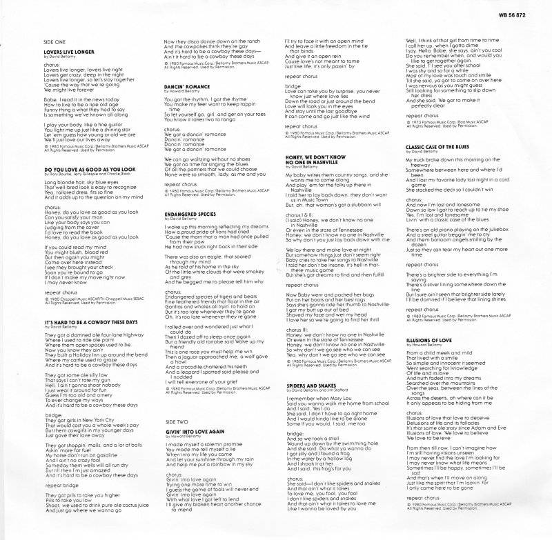 The Bellamy Brothers Sons Of The Sun [lp sleeve ak]